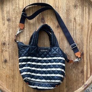 MZ Wallace Black and White small metro Quilted Crossbody Bag